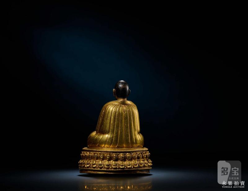 15世纪 （西藏）铜鎏金上师像 - 图7